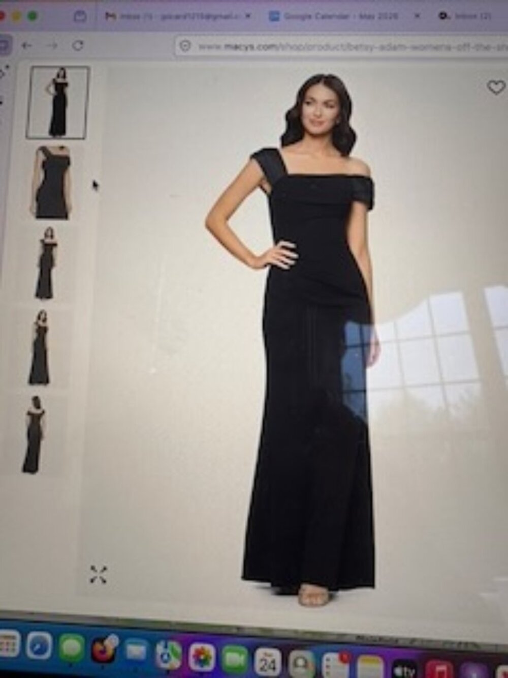 Betsy & Adam off the shoulder formal gown